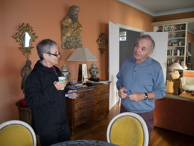 Visiting with Denys in Le Pouliguen France.  The bridge group rented this and one other house to accommodate the five couples who came to France for our bridge gathering.  This house is owned by a classmate of Nicole's.  It was occupied by the German military during WWII due to its waterfront location at the mouth of Bay La Baule close to their U-Boat station and dry dock at Saint Nazaire.  The house was left in terrible shape for its owners after they departed, but it is beautifully restored and decorated.