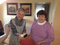 Jan and our housekeeper Anna.  I thought the chicks were tonight's dinner - Anna corrected me - they will be dinner in a month or two.  :-)