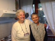 With Rosa, our bed and breakfast hostess in Pisa Italy, and her bird Sinclare.  Rosa spoke no English - we spoke no Italian.  Google Translate was our friend during this stop.  In spite of the language barrier, we got along well with Rosa and Sinclare.