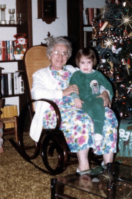 Julie_208.jpg - With Aunt Gertrude.  1985