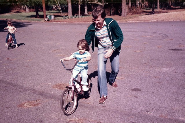 Julie_209.jpg - 1985.  Bicycle riding lessons.  You were a quick learner.