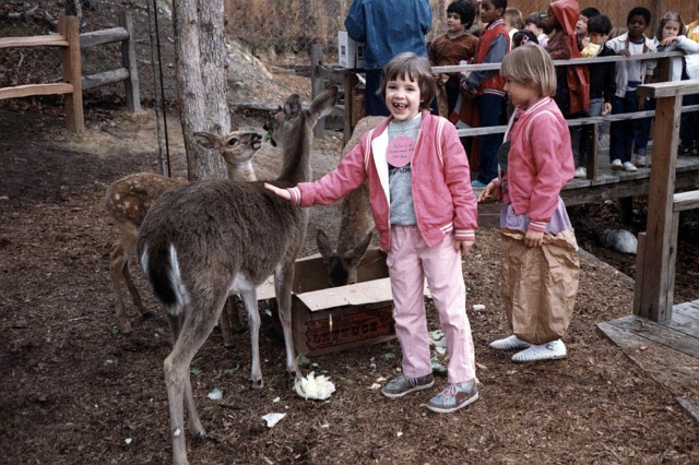 Julie_219.jpg - At Yellow River Petting Zoo on an Underwood Hills school trip.  1986