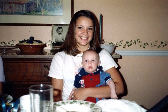 Julie_089.jpg - Holding Chace (~ 1 year, 1997 holiday season)