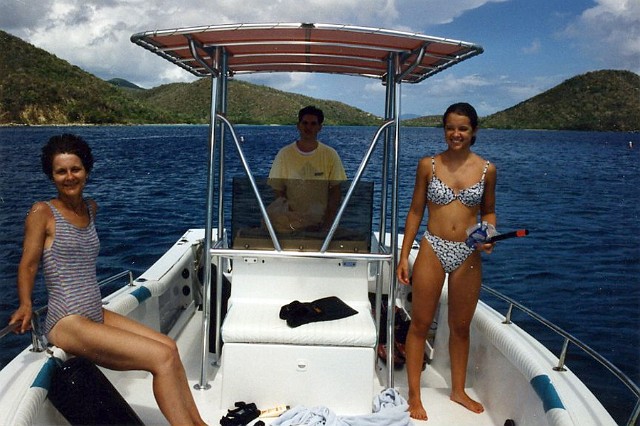 Julie_098.jpg - Offshore for a day of snorkeling and water skiing during our vacation trip to St. Thomas, US VI