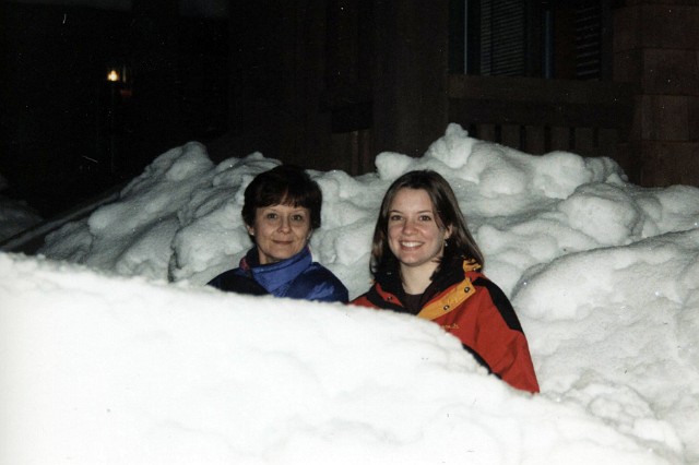 Julie_126.jpg - Snow? what snow?  We hadn't seen this much snow before.  There must be a car in here somewhere!