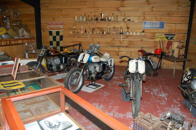 wheelsThruTime0003.JPG - Bikes from Carroll Resweber's stable.  Dale was able to recreate these bikes from parts from Resweber's shop.