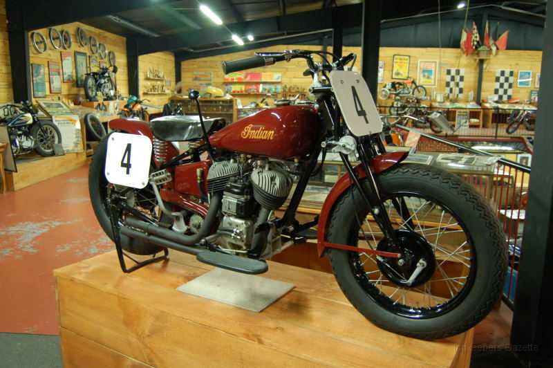 wheelsThruTime0080.JPG - An early Indian dirt tracker.  Note the cantilevered front end, similar to the design being used today by BMW.